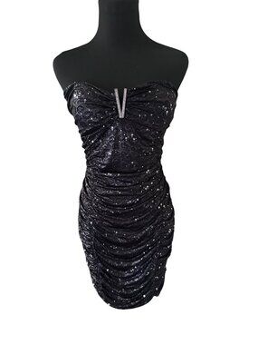 Deb black sequins dress size Small